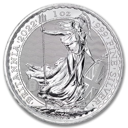 Miniatura 3 de 2022-1 oz Silver Britannia Coin Brilliant Uncirculated (BU) with a Certificate of Authenticity £2 Seller BU