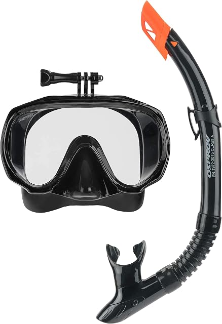 Osprey Adult Mask and Snorkel Set with Camera Mount, Panoramic Tempered