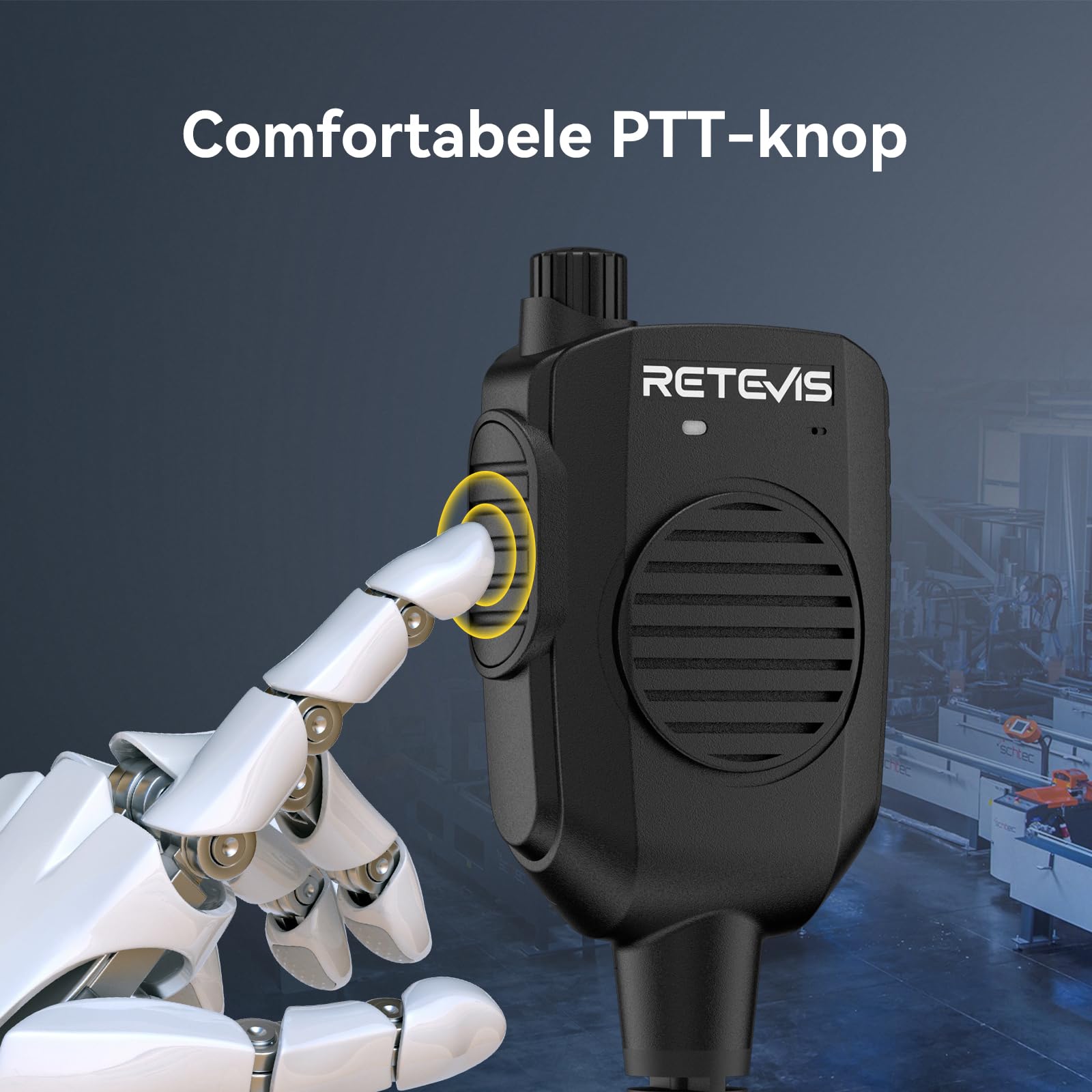 Retevis HK011 Lautsprecher mit Mikrofon, KI-Rauschunterdrückung, 3,5-mm-Klinke, IP54, kompatibel mit Baofeng UV-5R, BF-88E, RT24, RT27, RT668, H777 eSynic, Jucjet (2 Stück)