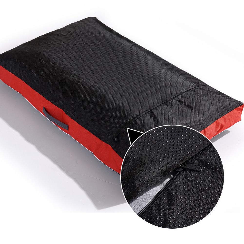 WAVVE Hondenbed, groot, orthopedisch hondenkussen, afneembaar en wasbaar, hondenbank van schuim, antislip onderkant, waterdichte overtrek, 91 x 69 x 7,6 cm, grijs
