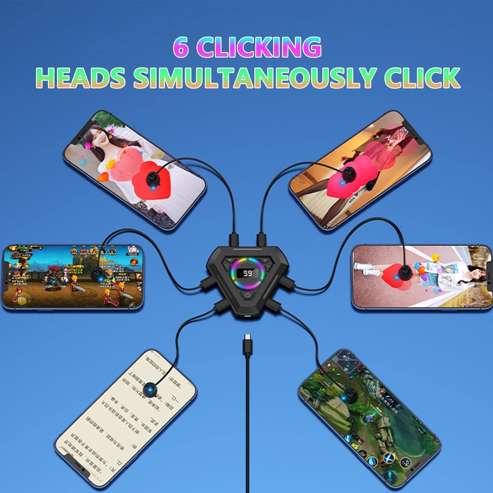 Clicker Automatique pour téléphone,Simulateur de clic de Doigt simulé | Auto Clicker Game Live Show Cliquez comme Outil Vitesse de l'appareil réglable