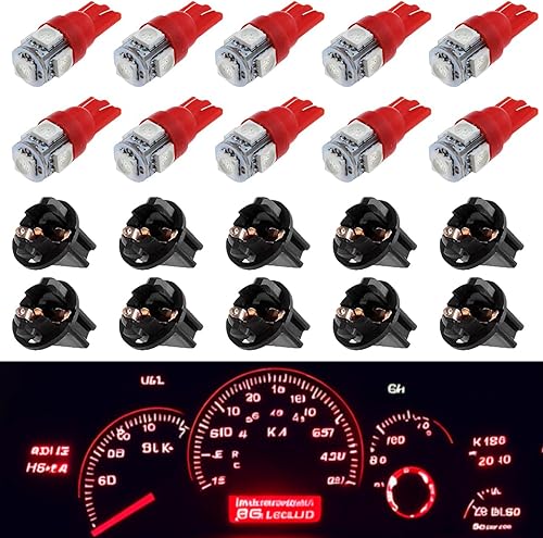 Miniatura 9 de Bombillas LED verdes 194 T10 W5W con PC195 PC194 PC168 Twist Lock Socket 168 Panel Gauge Instrumento Cluster Bombillas Dash 12V Extremadamente