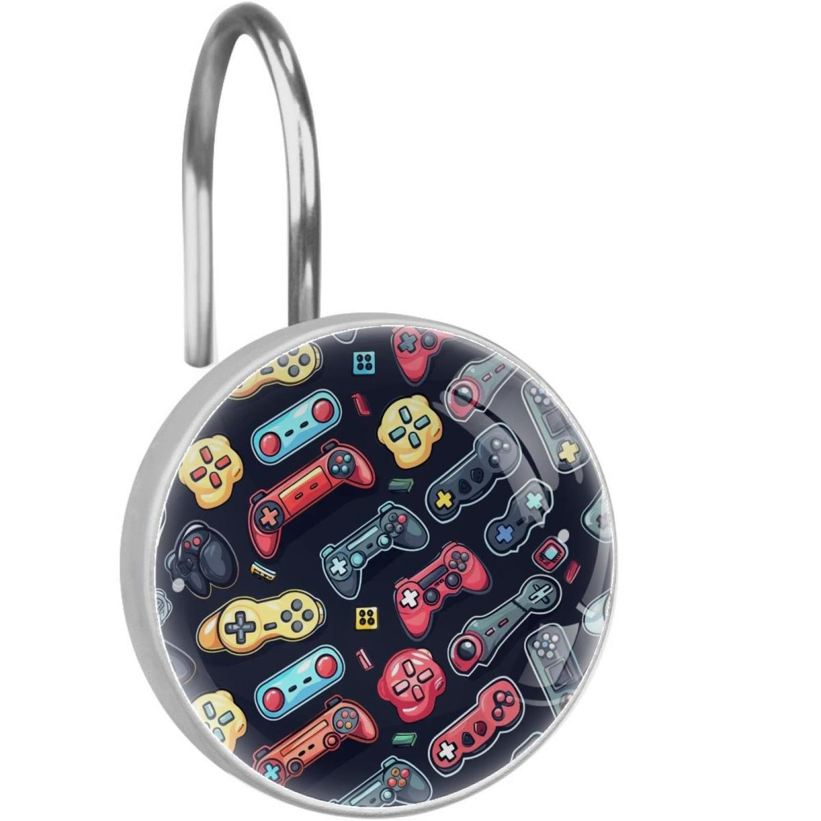 Crochets rideau douche pour salle de bain enfant : déco geek manette de jeu