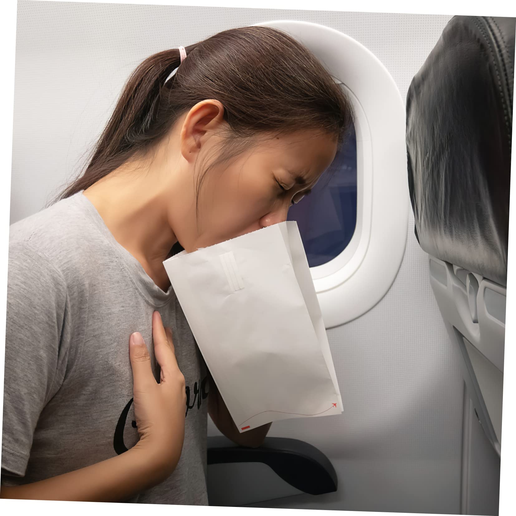 CHILDWEET 25pcs Bolsa de vómito de Viaje náuseas vómitos Bolsas de Hospital Coche portátil Papel de Embalaje Gafas Bolsas Emesis Bolsa médica Vuelo Cubo vómito avión niño