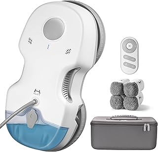 HUTT S7 Fensterputzroboter mit aktiver Sprühfunktion, 6500 Pa Saugkraft, 3D Schwebepad, automatischer Fensterreiniger elektrisch mit 80 ml Tank, Mehrfachschutz, 8× Reinigungslappen, Transportkoffer