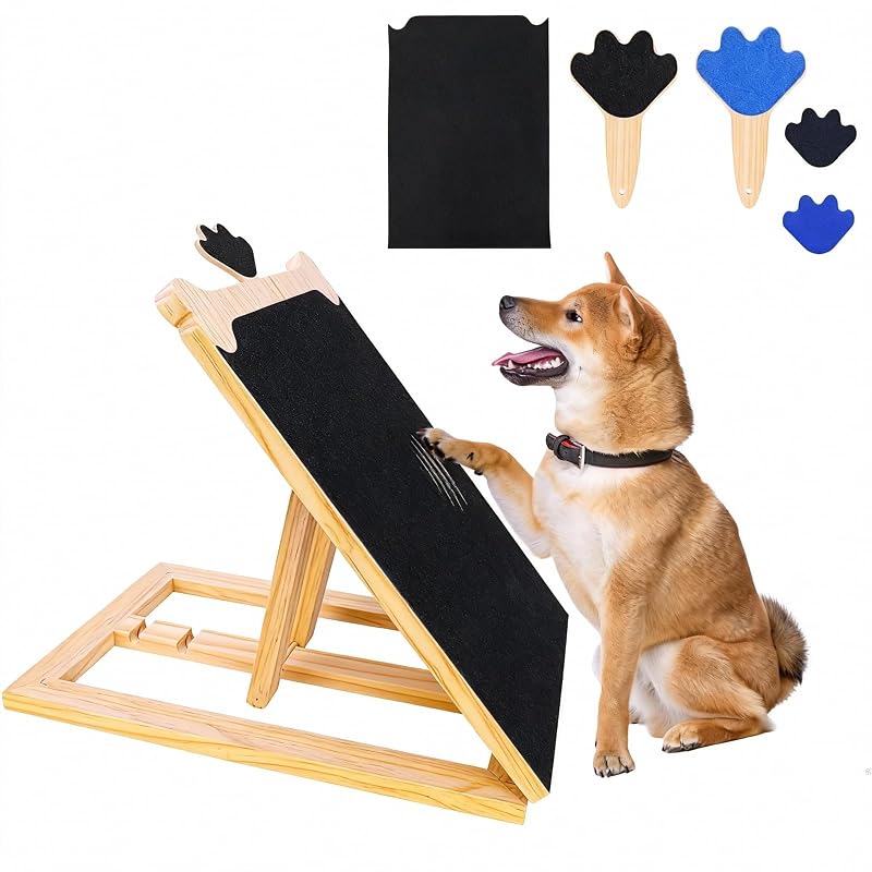 Lixa Arranhadora Ajustável para Unhas de Cães FL Falatier com Mini Lixa Manual, Cor Bambu