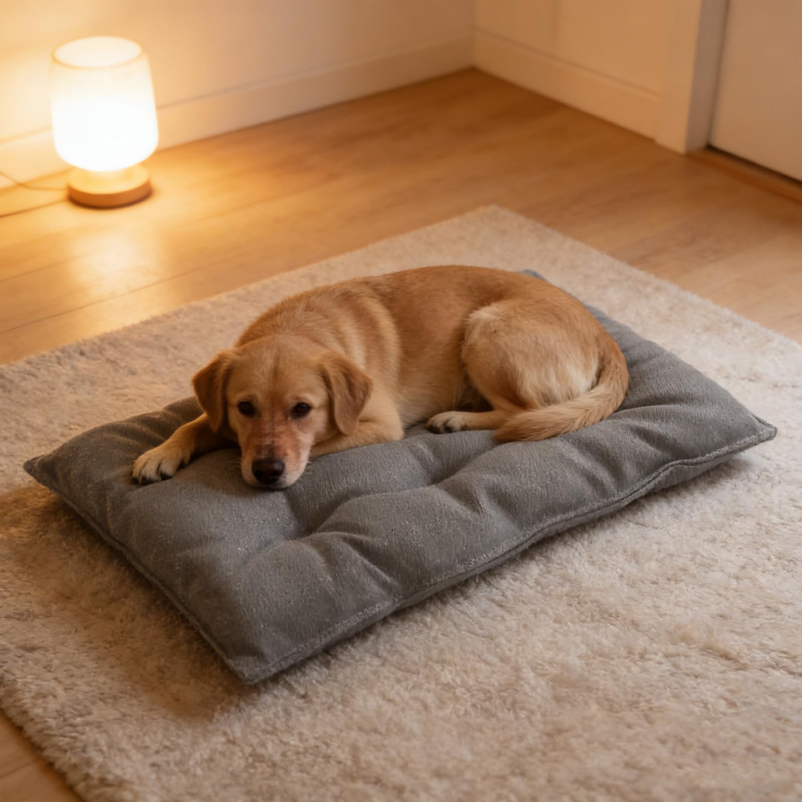 Duty Chew Tapis de cage pour chien - Coutures renforcées - Lavable en machine - Noir - Imperméable