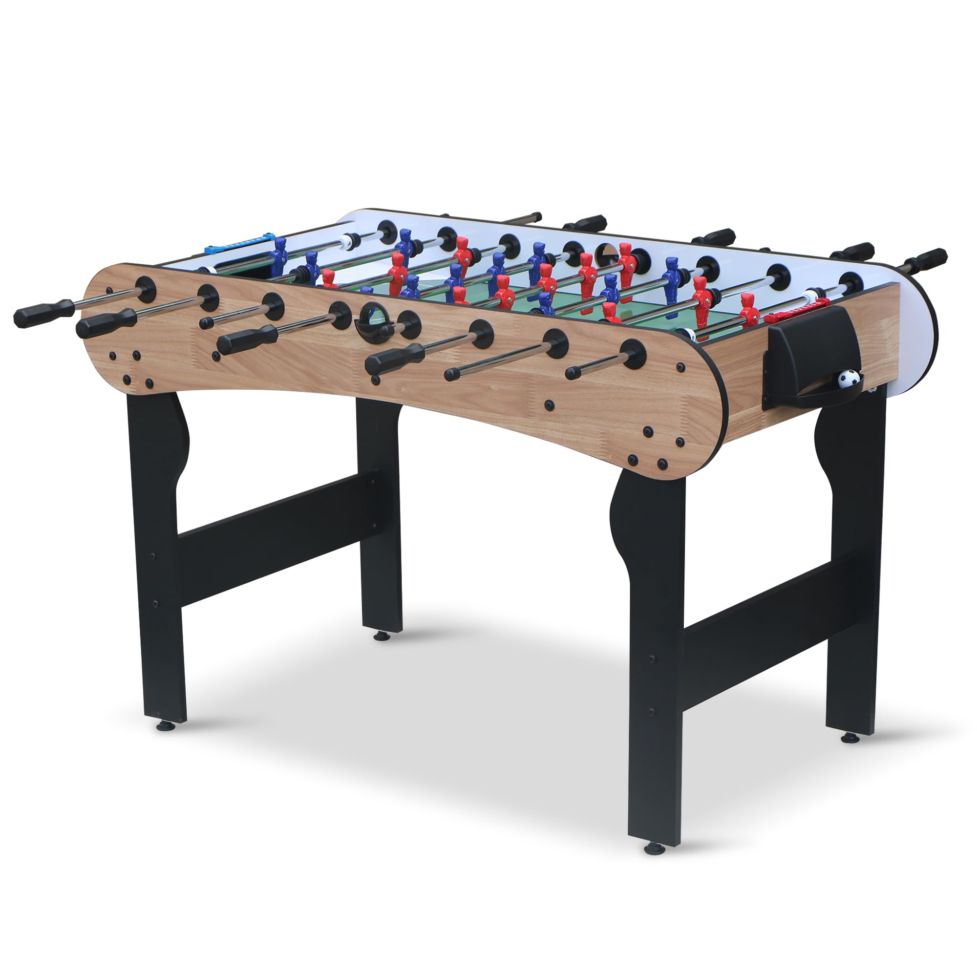 Dithoko Foosball Table, 52.75'' Home Arcade Table Soccer with 4 Balls and Manual Scorer, Competition Foosball Table Set for Family Game Room, Adult Rrec Room, Basements or Bar (Brown)