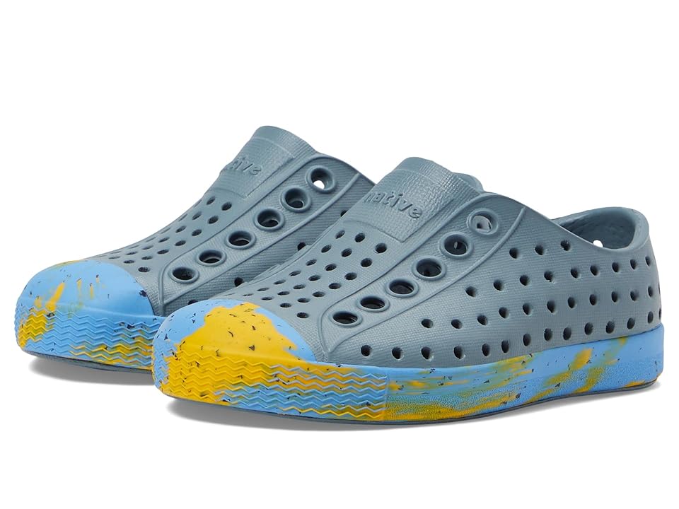 Native Shoes Kids Jefferson Sugarlite Marbled (Toddler) (Weather Grey/Resting Spicy Marble) Kid's Shoes INTERNATIONAL SHIPPING