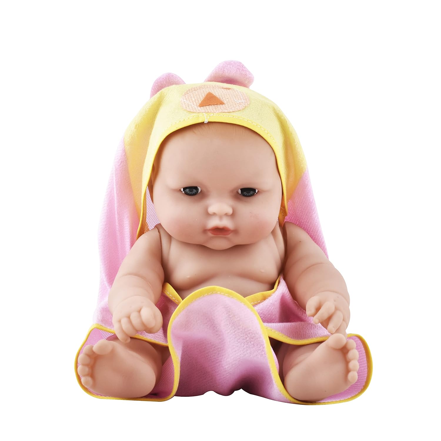 TANMAN TOYS Natural Looking Baby Toy Wearing a Towel with Movable Hands