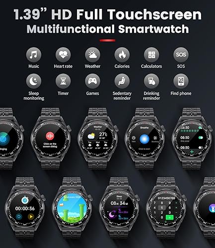 Miniatura 2 de LIGE Relojes inteligentes para hombre, llamada Bluetooth, reloj inteligente IP68 de 1.39 pulgadas para teléfonos Android y iPhone, compatible con