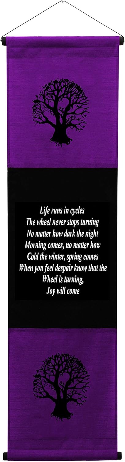 G6 Collection Inspirational Wall Decor Life Run in Cycles Banner Art, Inspiring Quote Wall Hanging Scroll, Affirmation Motivational Uplifting Message, Thought Saying Tapestry Run (Cream/Off White)