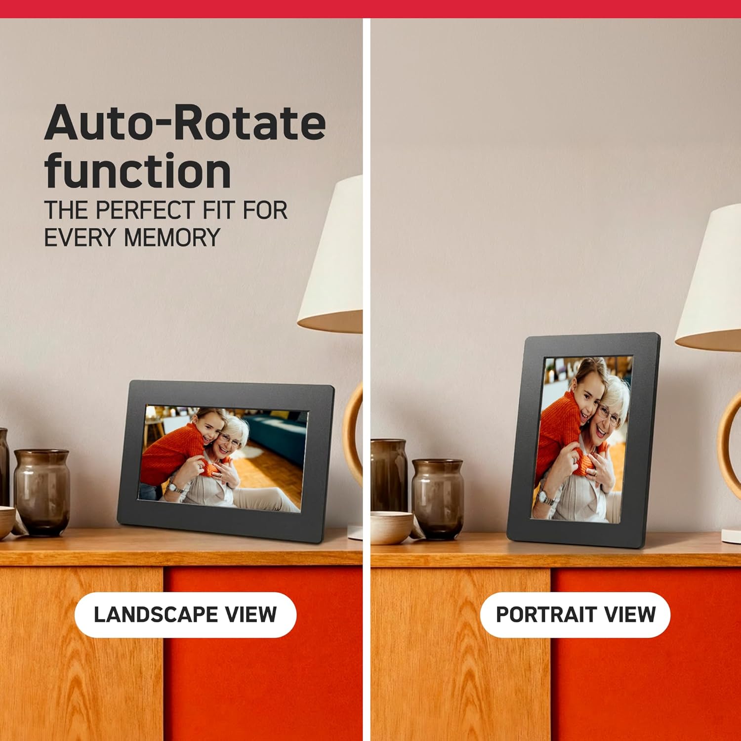 AGFA Photo FRAMEO WiFi Digital Picture Frame 7 Inch – HD Touchscreen Smart Photo Frame, Share Photos & Videos Instantly via App, 32GB Memory, Auto-Rotate, Clock & Weather, Slim Modern Design