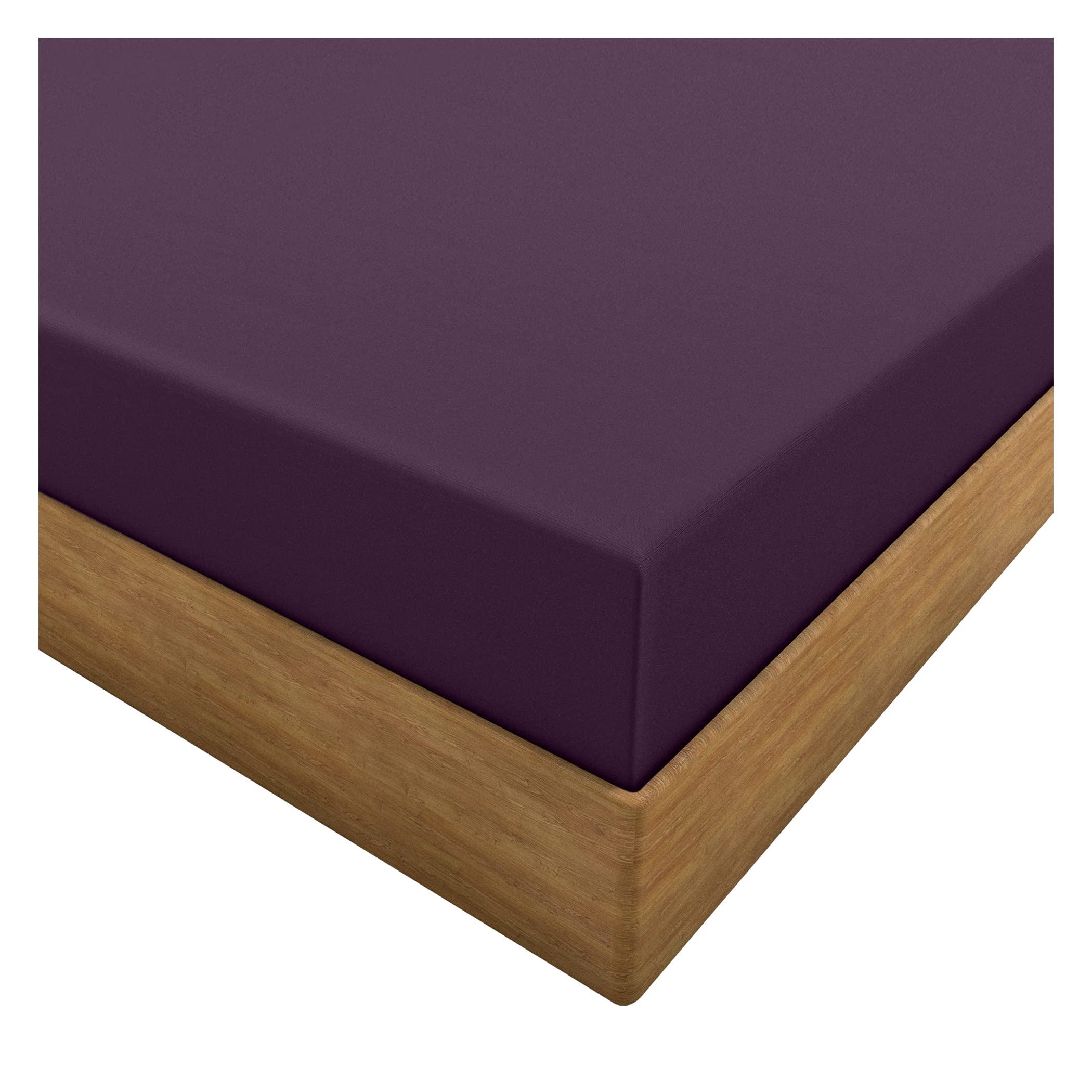 HOME ACE King Size Fitted Sheet, Plum, 100% Polycotton, 152CM x 198CM, King Size Beds โ image 1