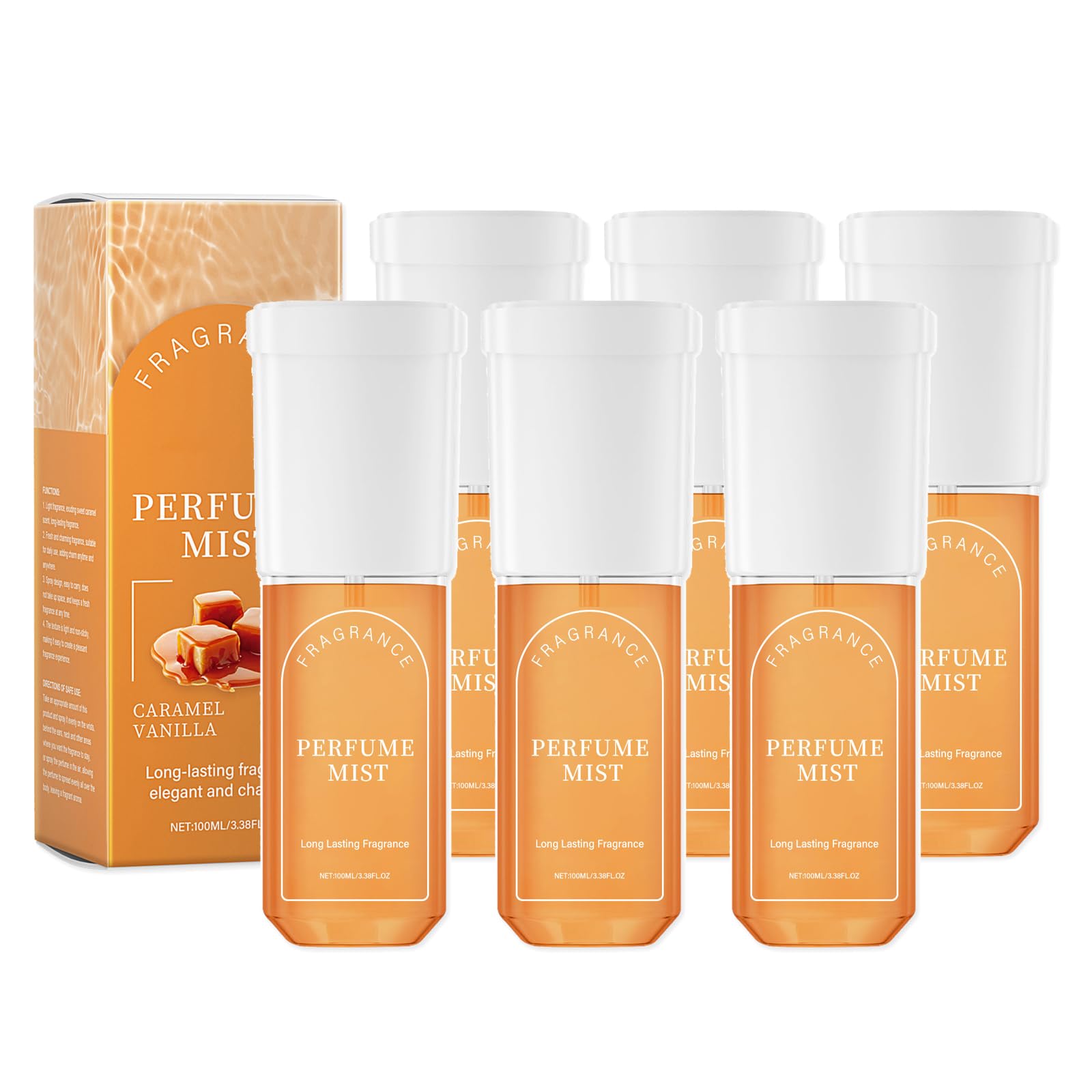 Vanille-Karamell-Körperspray für Damen | Langanhaltender Duft für Haar und Körper | Bändigt Frizz & verleiht Glanz | 100 ml süßer Duft für Alltag, Reisen und Partys (6)