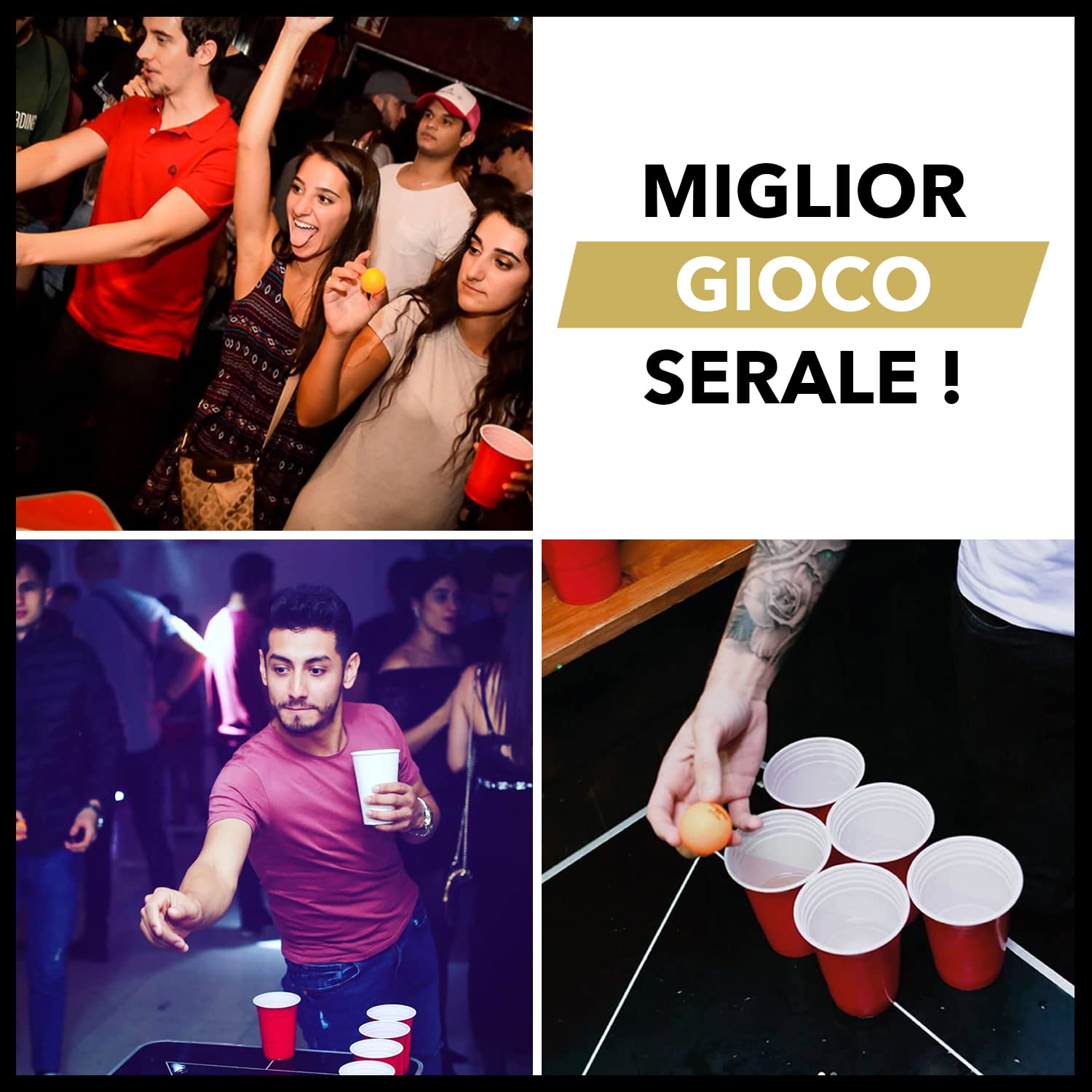 Original Cup® - Tavolo da Beer Pong® Ufficiale, Pieghevole e trasportabile con Rivestimento Impermeabile AntiGraffio - Approvato per i tornei di Beer Pong - Gioco da Bere per Feste Divertenti