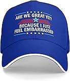 are We Great Yet Cause I Just Feel Embarrassed Anti Idiot Hat Men Women Baseball Cap Blue