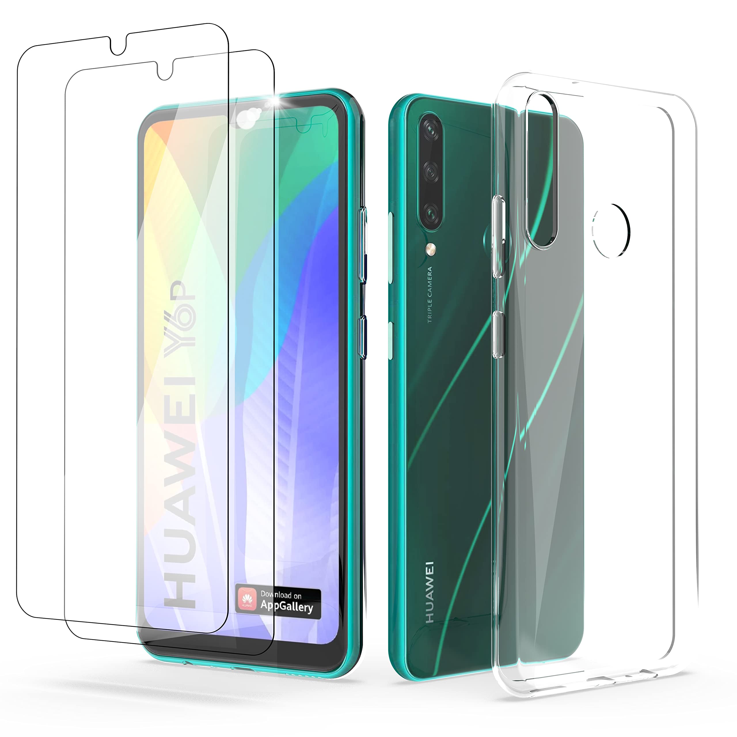 N NEWTOP Cover Compatibile per Huawei Y6p, Custodia TPU SOFT Gel