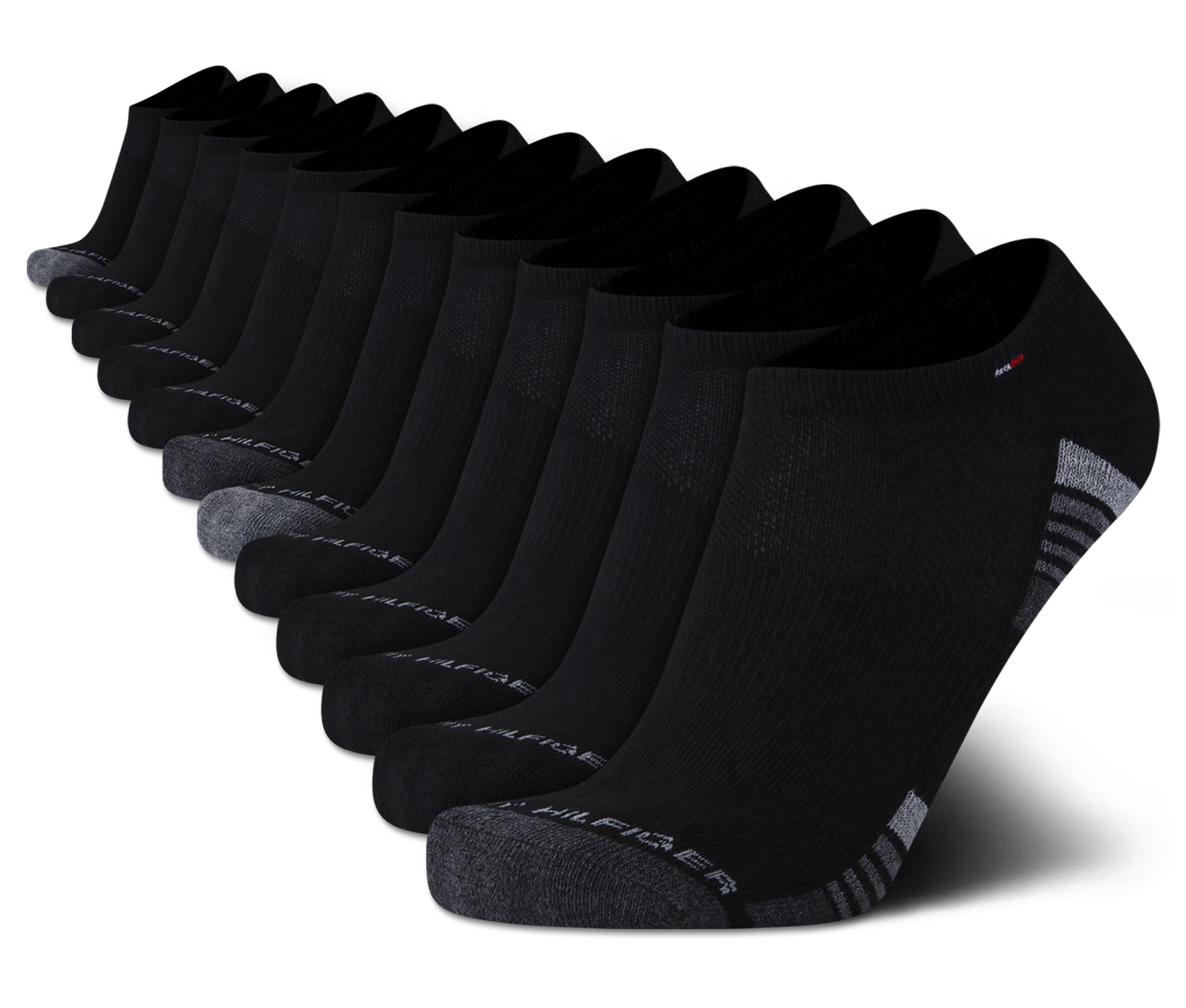 Tommy Hilfiger Herren Low Cut Socken – 12er-Pack, athletische Leistung, Feuchtigkeitstransport, No Show Laufsocken für Herren (Größen: 40-47)