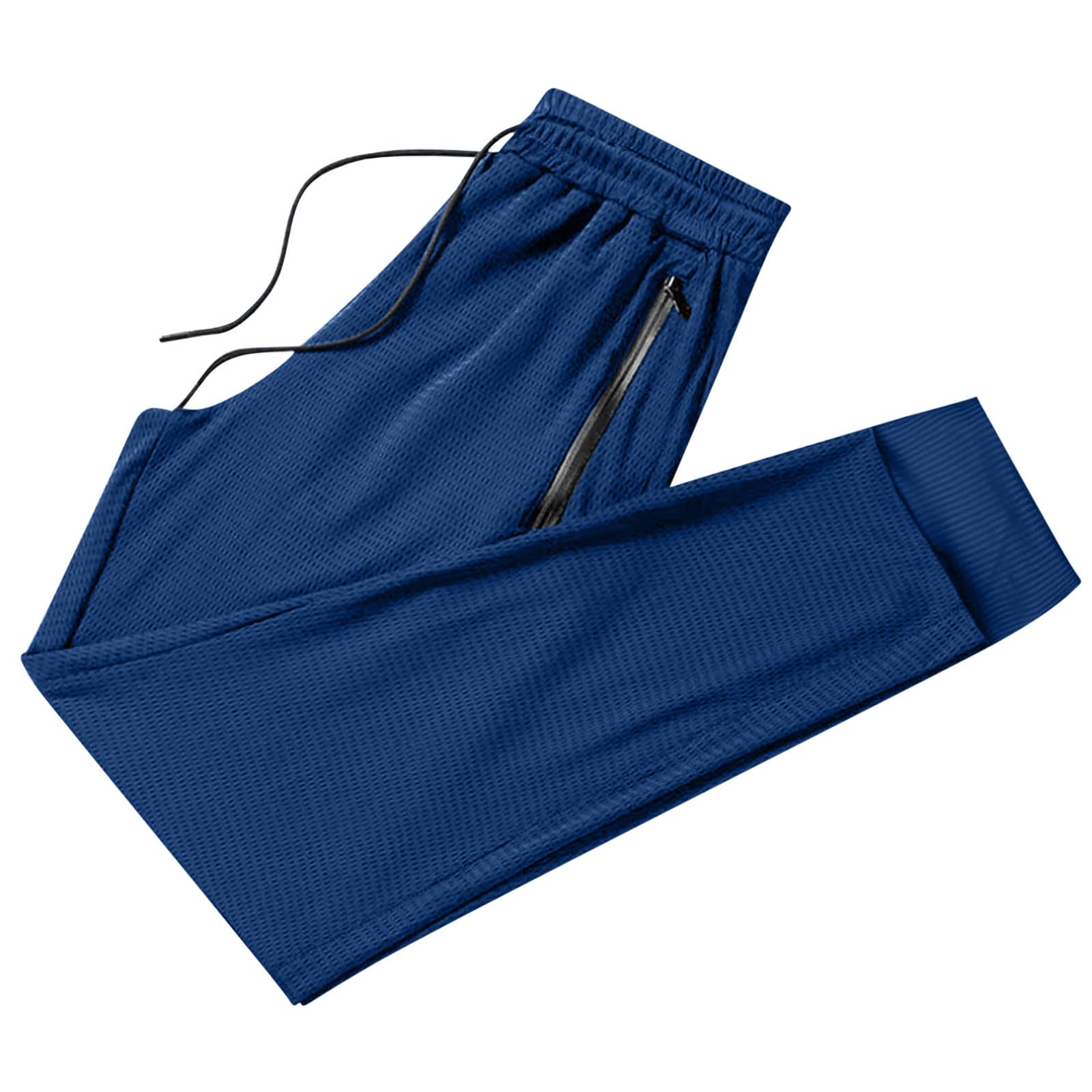 Mens Athletic Joggers Stretch Quick Dry Sweatpants with Zipper Pockets Men Summer Mesh Breathable Golf Track Joggers
