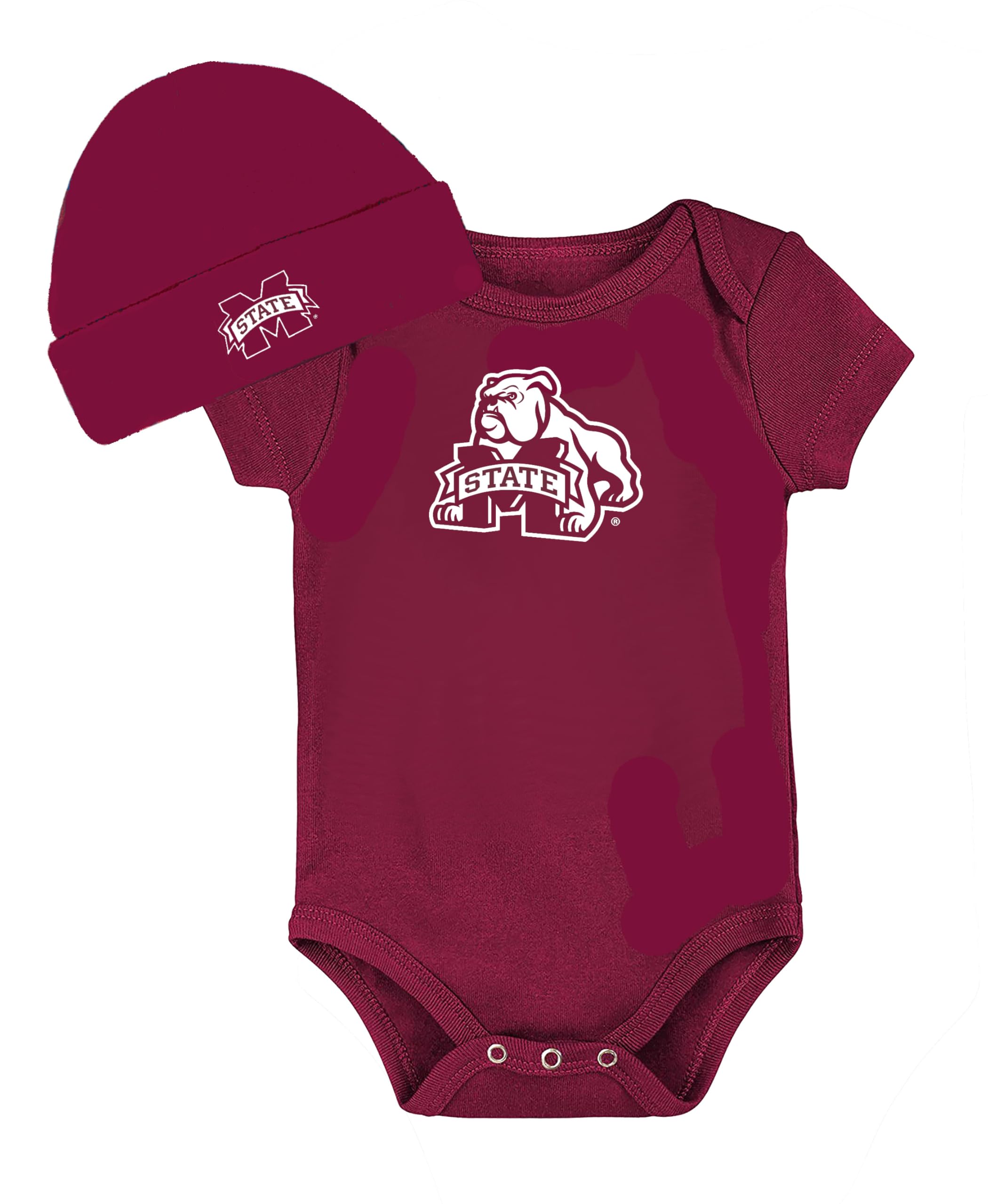 Future Tailgater Mississippi State Bulldogs Baby Bodysuit and Cap Set (Maroon, 0-3 months)
