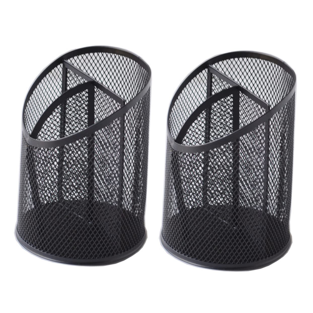 2 soportes biselados para bolígrafos de escritorio, soporte para bolígrafos para escritorio, lindo organizador de bolígrafos, soporte para lápices, soporte negro para bolígrafos, organizador