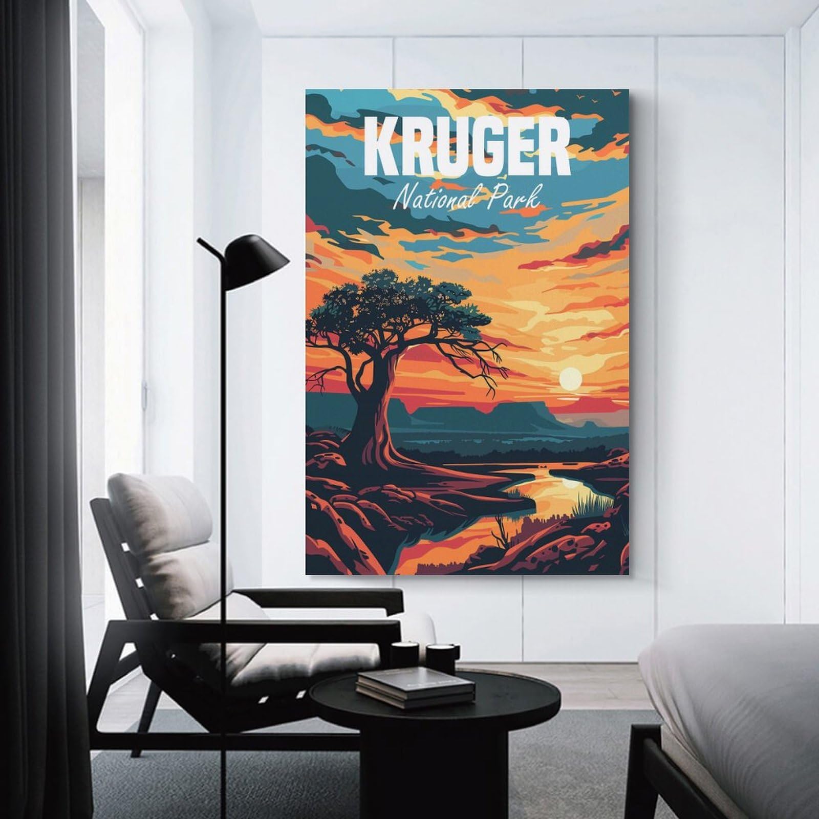 Junmoney Kruger National Park Canvas Wall Decor, 20x30inch(50x75cm), for Bedroom, Guest Room Or Reading Nook, Canvas Wall Decor for Personal Spaces
