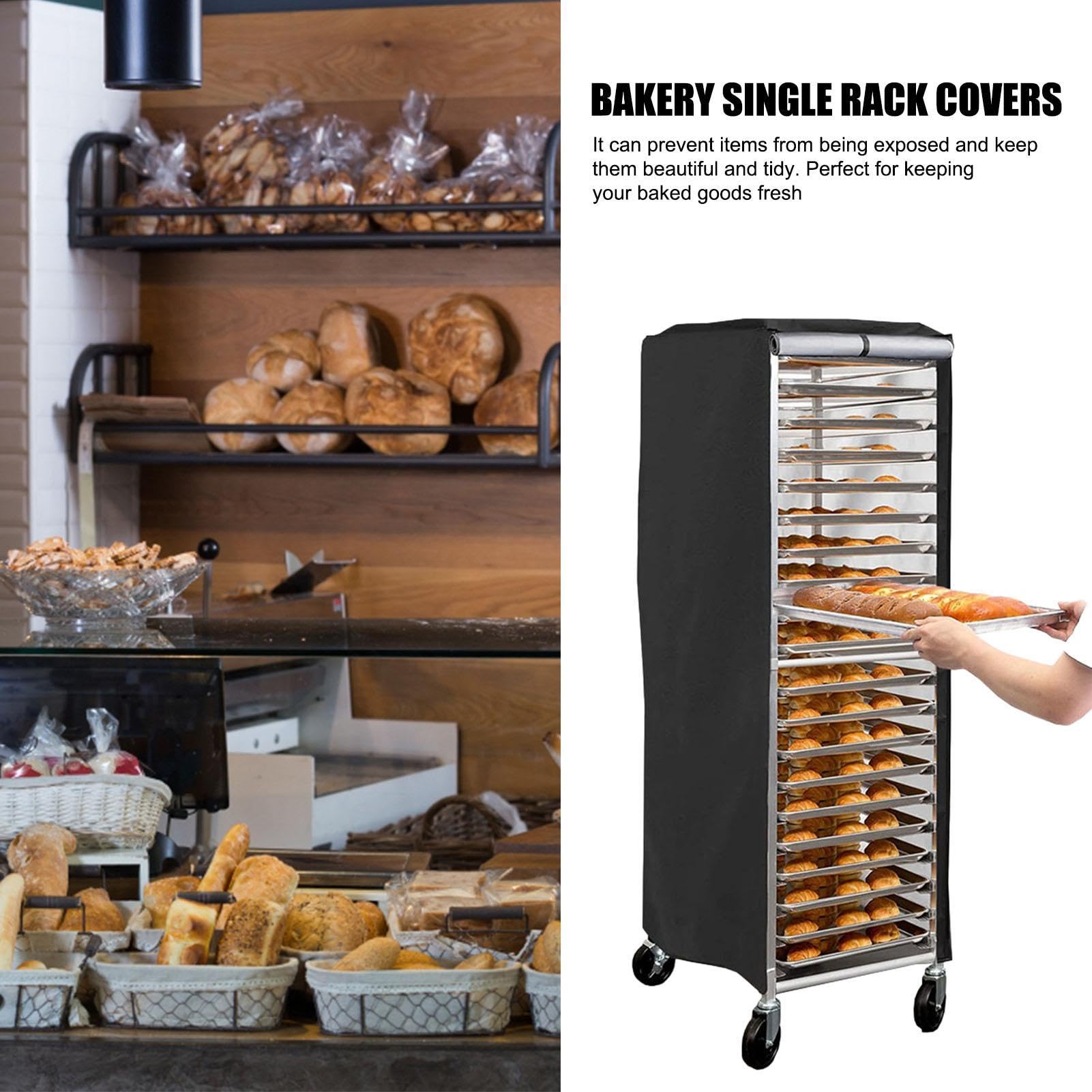 Speed ​​Rack-Abdeckfolie – Pfannenrost-Abdeckung, Brötchenrost-Abdeckung, gewerbliche Bäckerei | Rost-Abdeckung, Brotrost-Abdeckung mit Reißverschluss, Bäckerei-Einzelrost-Abdeckungen, wasserdicht, st