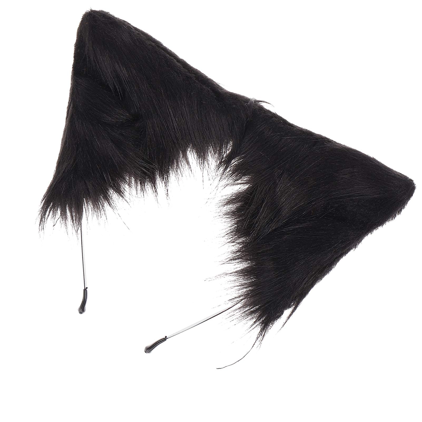 HDHUIXS Reliable Funny Fox Ear Headband Metal Plush Animal Ear Hair Hoop Soft Party Headband Cute Animal Costume Accessories Party Favors Gifts Gray Practical (Color : Black)