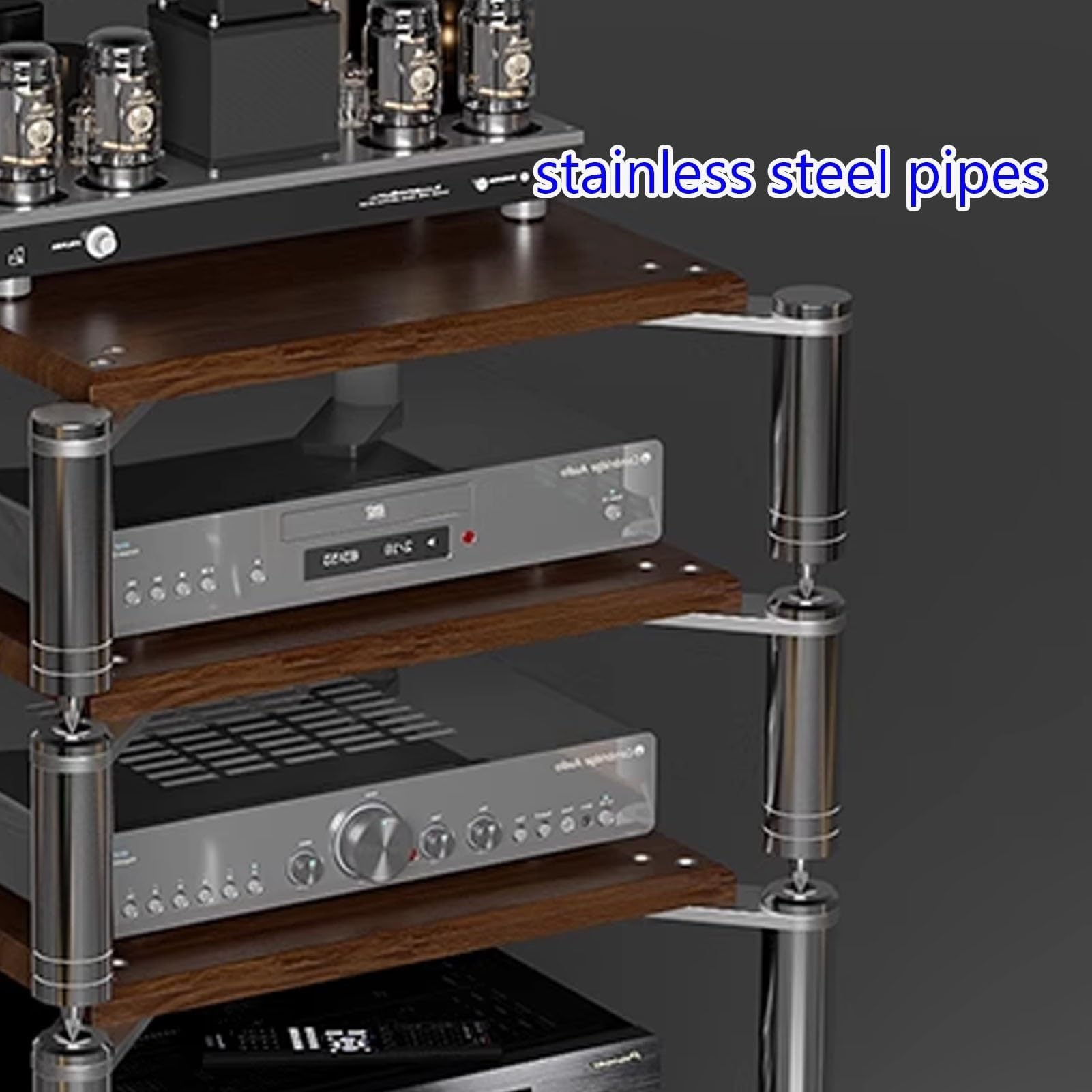 Armadio stereo – mensola per proiettore, supporto audio-video, supporto AV multimediale, armadio aperto per componenti stereo con piedini ammortizzanti, armadio multifunzione (#a, 59 x 59 x 80 cm)