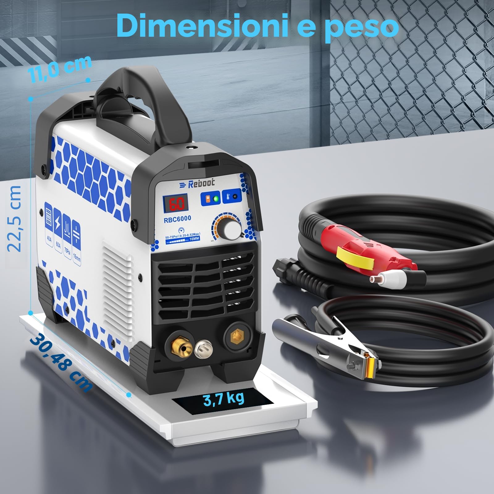 Tagliacera a Plasma 60A, Inverter IGBT Digitale 240V, Taglio Netto di 1/2", Ideale per Progetti DIY e Industriali,RBC6000 5GEN