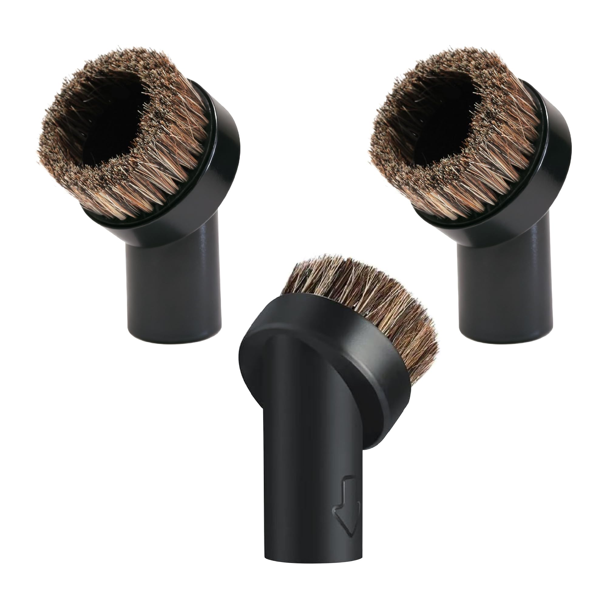 GilesEdward 3‑Pack Soft Horsehair Dusting Brushes – 32 mm Round Vacuum Attachments Compatible with Henry & Hetty for Blinds, Vents & Furniture