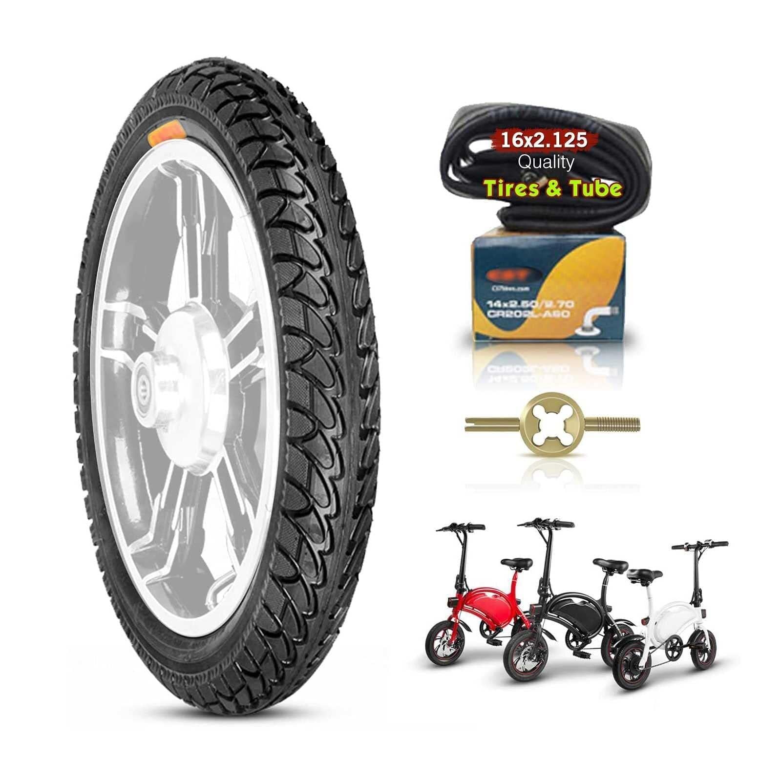 16x2.125 (57-305) Pneu Résistant Aux Crevaisons en Caoutchouc Butyle pour Vélo Pliant Électrique, Noir
