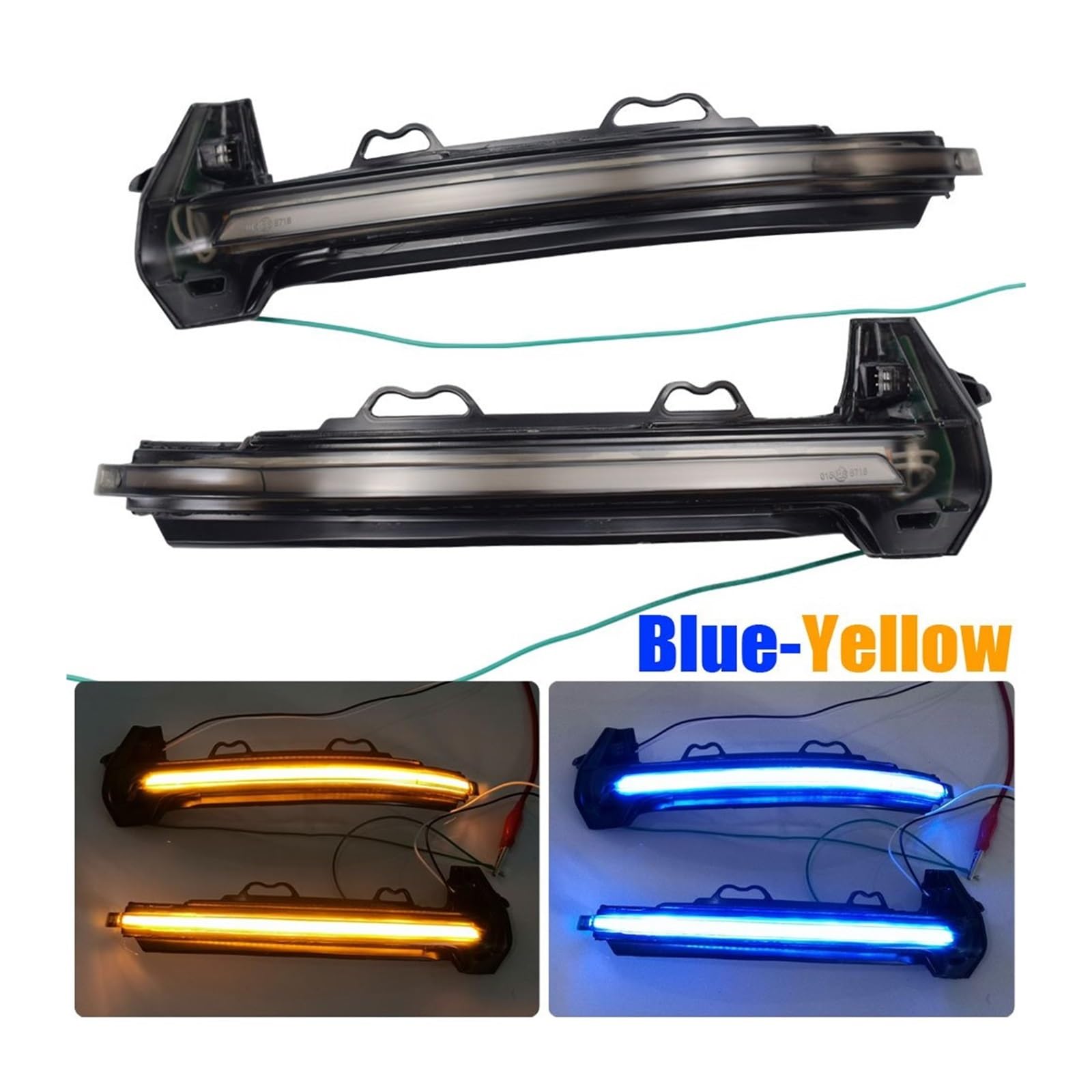 Hacreyatu dinamiche indicatori di direzione una coppia specchio luci led per Audi A3 8P A4 B8 A5 S5 RS3 RS4 RS5 (B8 (giallo-trasparente