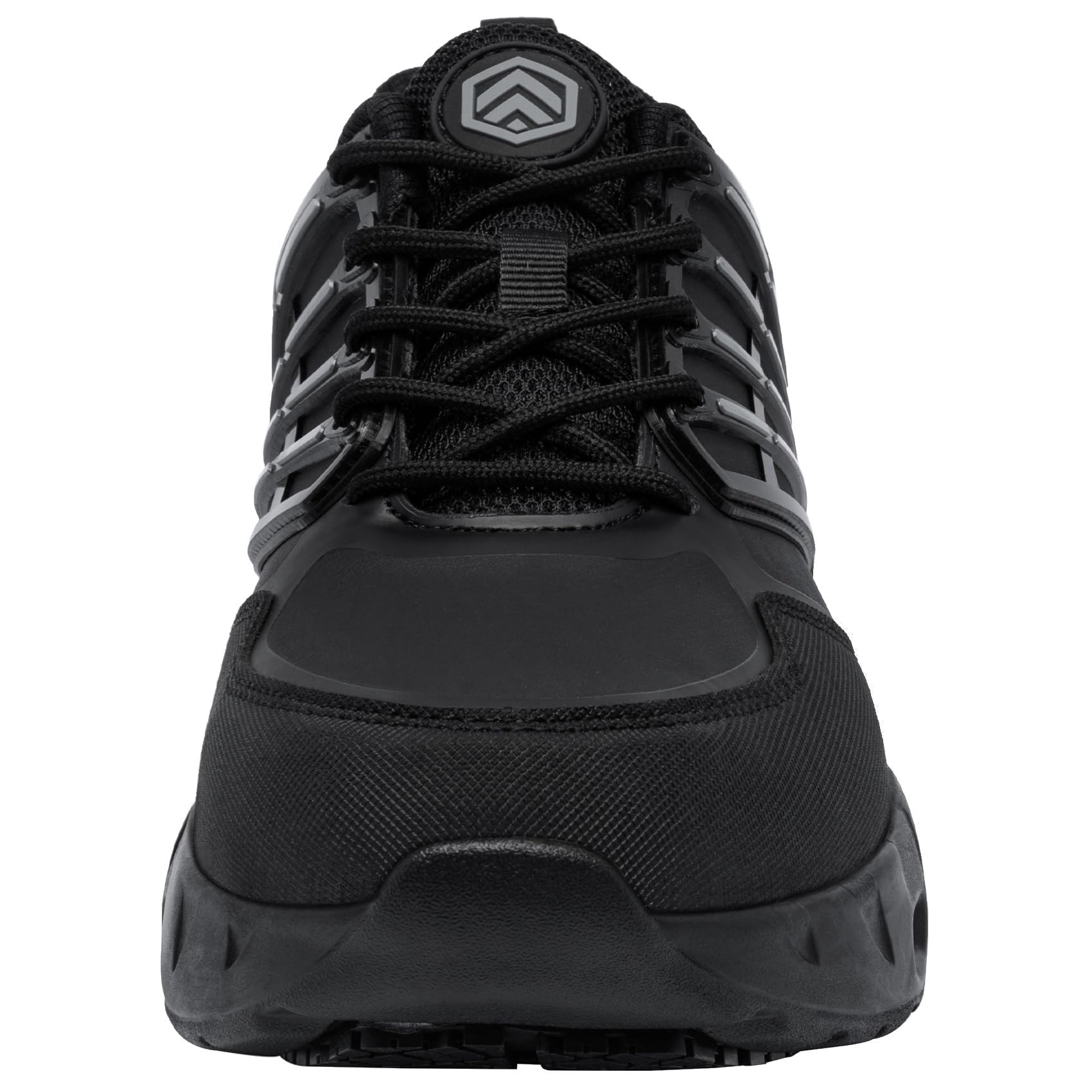 LARNMERN Zapatillas de Cocina Hombre Zapatos de Trabajo Hostelería Calzado Antideslizante sin Puntera (Negro PU,43)