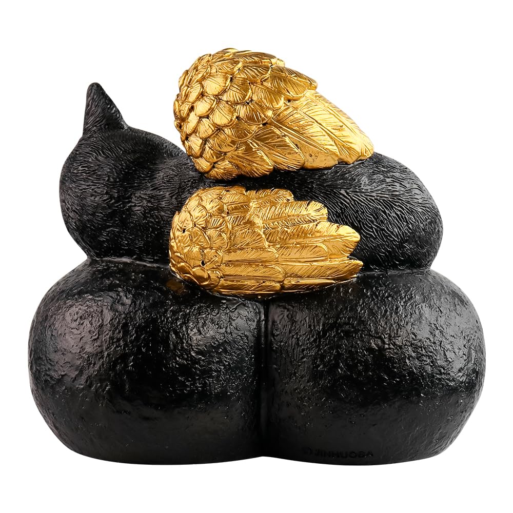 Pet Urn Wooden For Cat Ashes - Medium Size Memorial Box With Angel