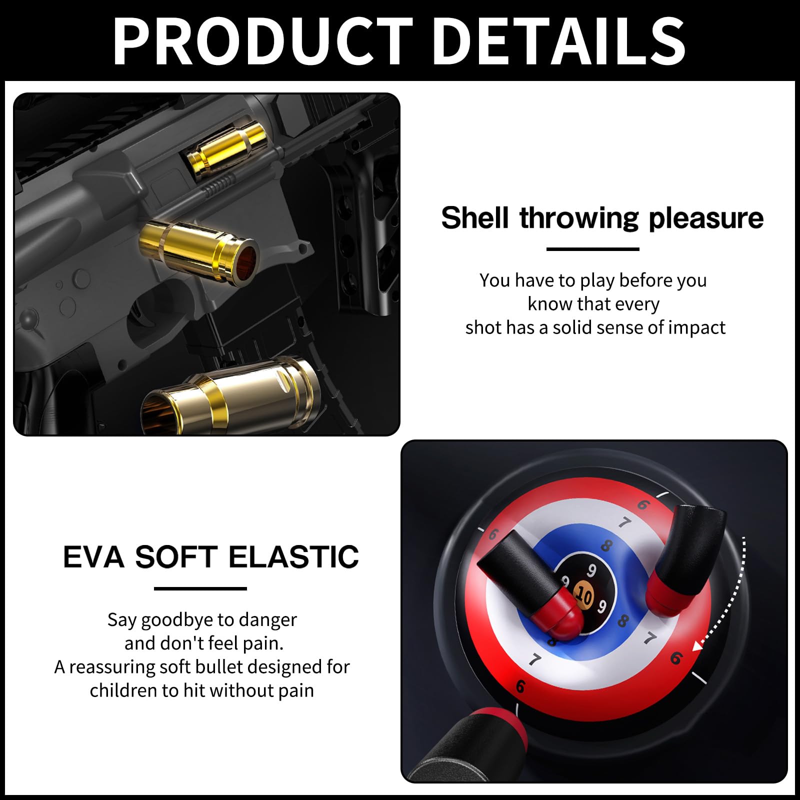 Spielzeug Pistole,Schaumstoff-Blaster,Spielzeugpistole,Blaster Toy Gun,Sicherheitstraining oder Spiel,Soft Foam Bullet Toy,Schaumstoff Soft Bullet Gun,Soft Foam Bullet Blaster Toy,für 14+
