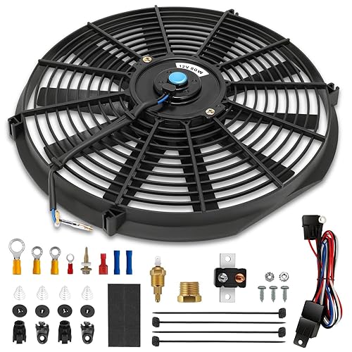 Kit de ensamblado de ventilador eléctrico Dynasty de refrigeración de alto rendimiento para automóvil, Azul