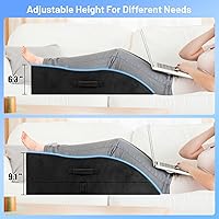 Vista 7 de Almohadas dobles de elevación de piernas Tranquilrelax, almohada de cuña para después de la cirugía, soporte de espuma viscoelástica ajustable, Negro