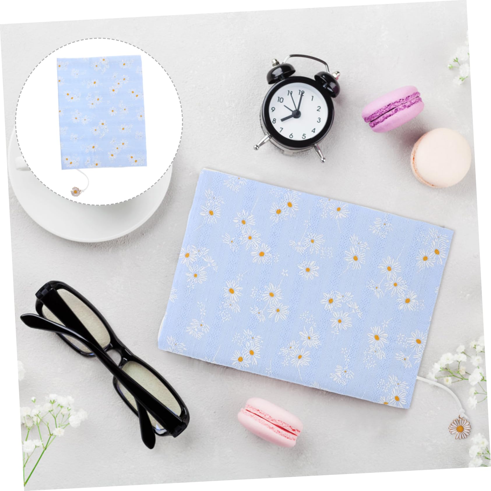 NUOBESTY 4pièces Couverture De Tissu Décorative Housse De Réutilisable Pour Carnet De Scrapbooking Design Unique Avec Motif De Marguerite