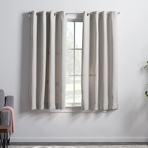 Linenspa Juego de 2 paneles de cortinas opacas 85% - Cortinas blancas de 63 pulgadas de largo, aislamiento térmico, reducción de ruido, esenciales