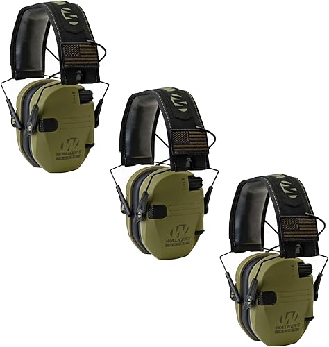 Walker's Razor Slim Shooter Electronic Hunting Orejeras de protección auditiva plegables Razor Slim Verde Patriot,Flat Dark Earth,Tierra oscura