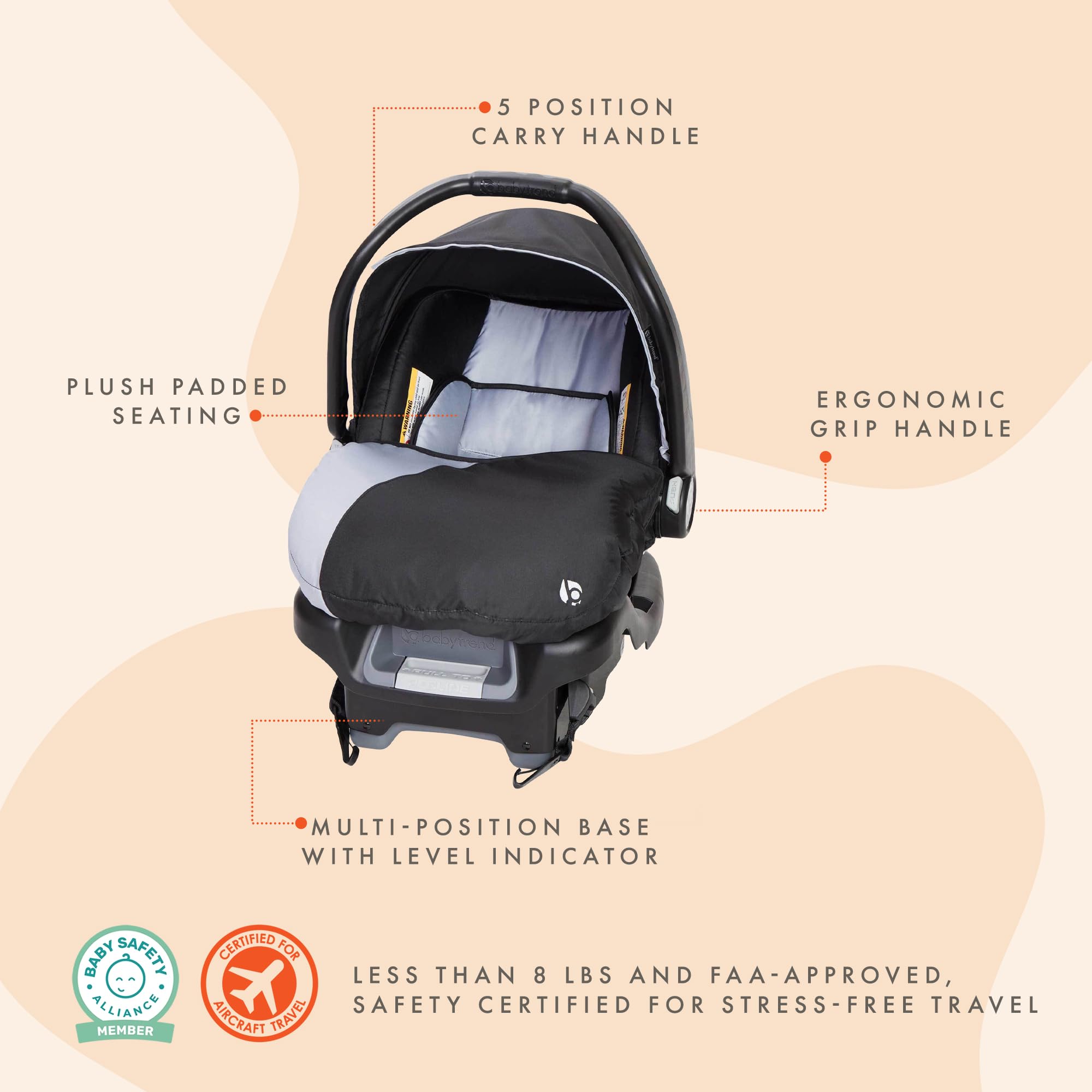 Amazon.com: Baby Trend Ally Newborn Baby Infant Car Seat Carrier Travel  System with Harness and Extra Cozy Cover for Babies Up to 35 Pounds, Stormy  : Baby