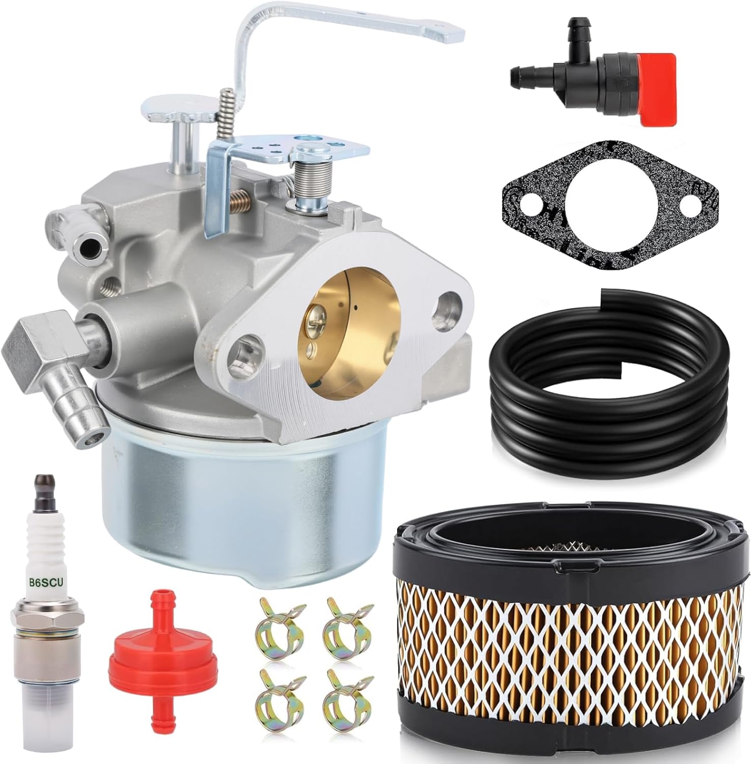 640152 Carburetor for Tecumseh HM80 HM90 HM100 8HP-10HP Engine,Replace 640152A 640023 640051 640140 640152 Coleman Powermate 5000 Generator Parts with 33268 Air Filter Spark plug Tune Up Kit
