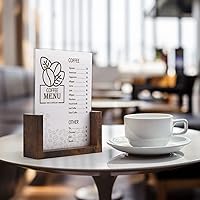 Vista 4 de PETAFLOP Portarretratos marrón de 5 x 7 pulgadas y marco marrón de doble cara