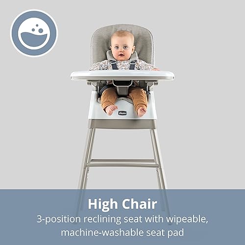 Miniatura 3 de Chicco Stack Hi-Lo - Silla alta convertible multiusos 6 en 1, reclinables para bebés y niños pequeños, fácil de limpiar, silla alta para bebé,