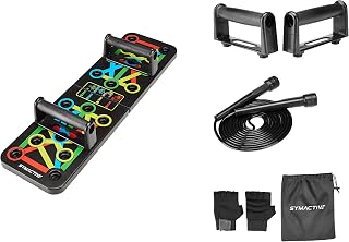 Amazon Brand – Symactive 15-in-1 Foldable Push-Up Board Combo with Bars, Gloves, Skipping Rope and Carry Bag – Unisex Home Price In India