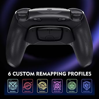HEXGAMING ULTIMATE PRO Gaming Controller PS5/PC/Mobile Compatible, Hall Effect version – 4 assignable back buttons, 6 custom profiles, adjustable trigger, 8 interchangeable thumbsticks black