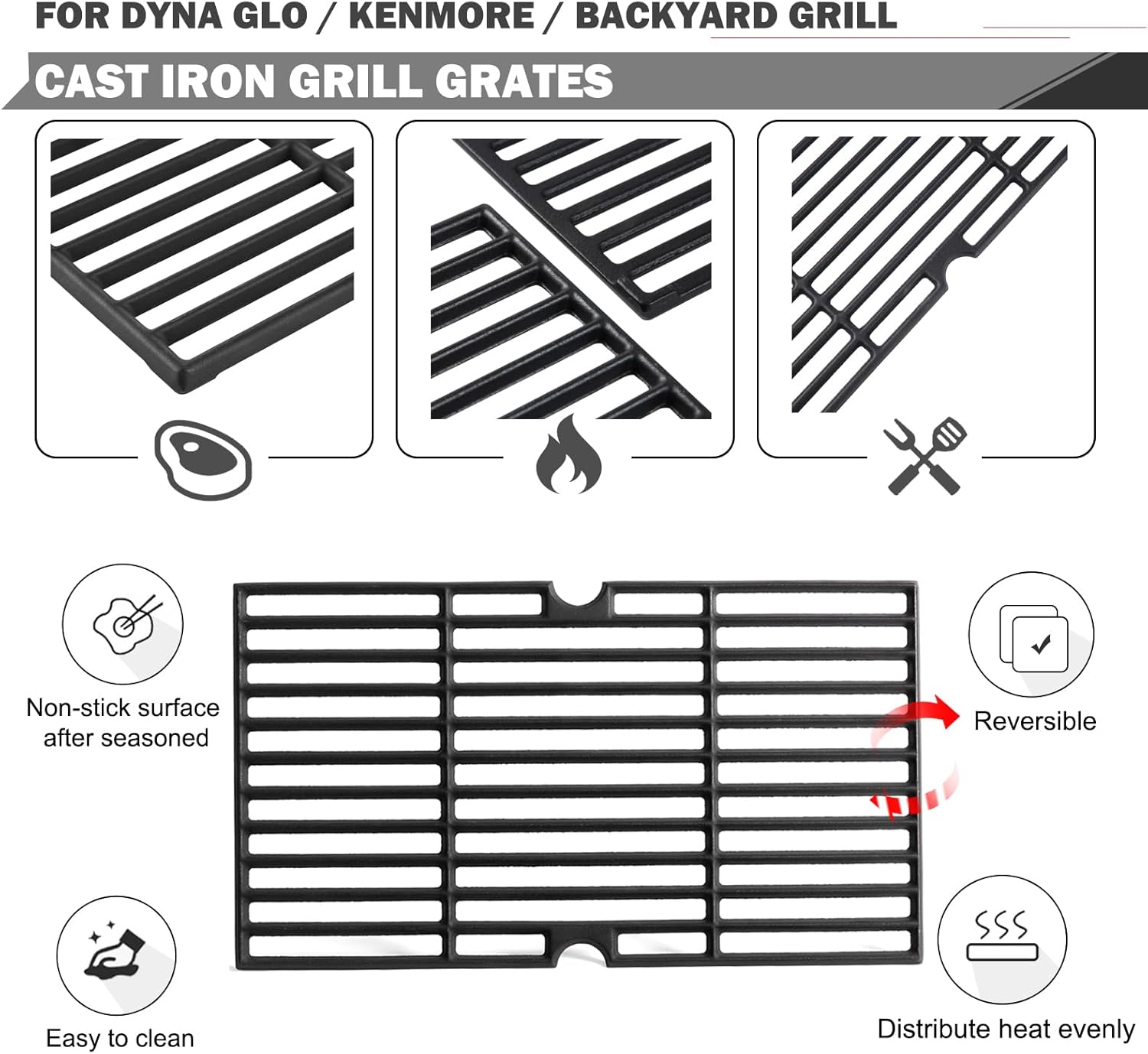 DGH474CRP DGF493BNP Grill Grates Replacement Parts for Dyna Glo Grill Parts DGB495SDP-D Kenmore Grill Grates Parts 146.23678310 Backyard Grill Replacement Parts BY13-101-001-12 Cooking Grates Parts