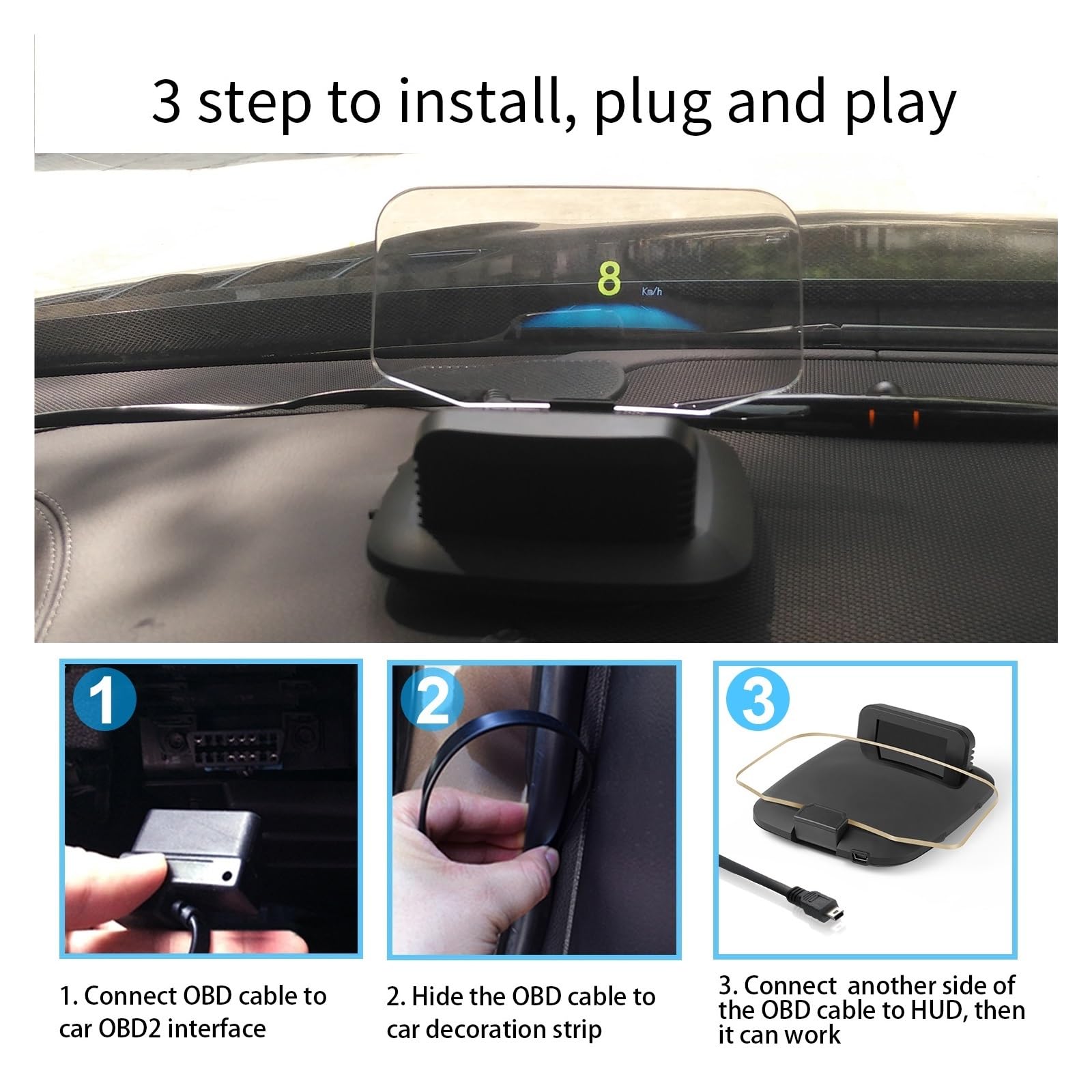 Hud C1 GPS Podwójny System Prędkościomierz Cyfrowy Wyświetlacz HUD Head Up Nawigacja Samochodowa OBD2 C1 Wyświetlacz Projekcyjny Wiele Interfejsów